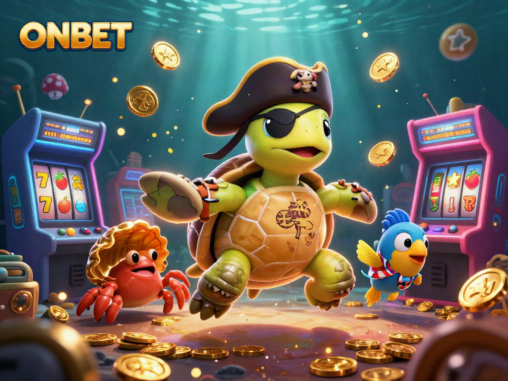 Experience ONBET's exciting casino adventure with vivid 3D characters amidst dazzling gaming elements.