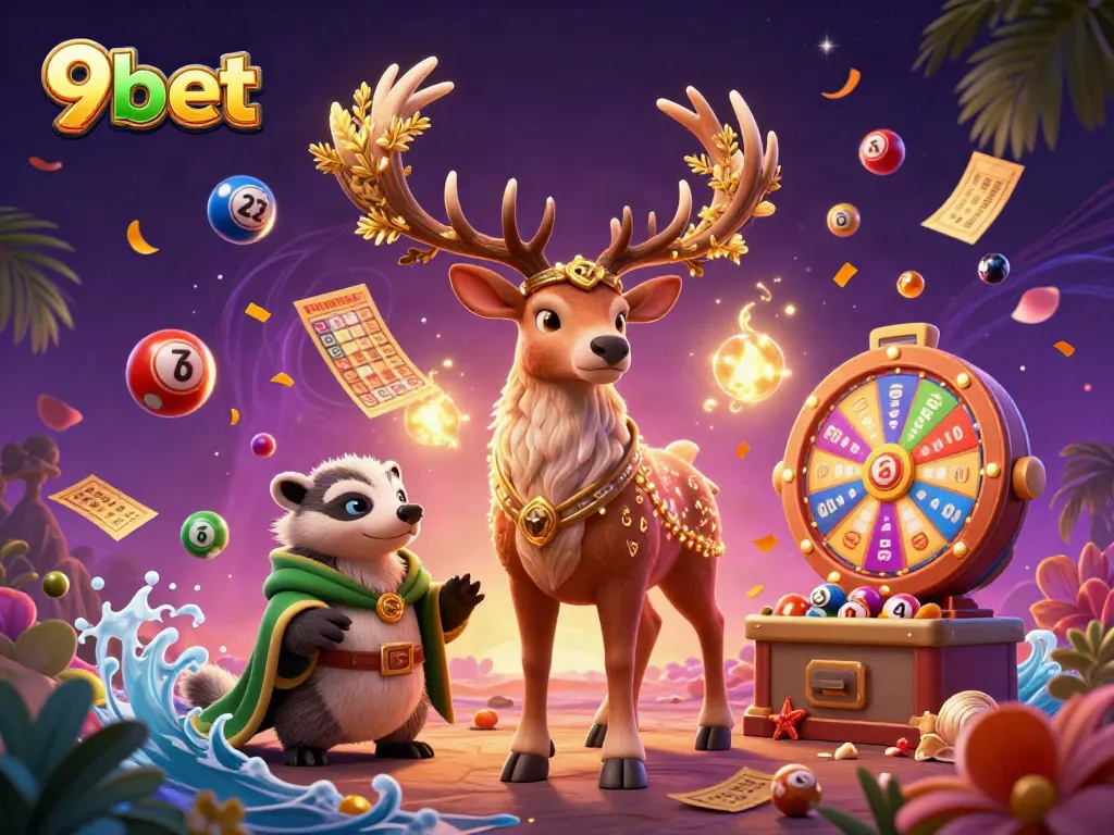 Engage with thrilling 9bet casino experiences featuring dynamic lottery elements and vibrant characters.