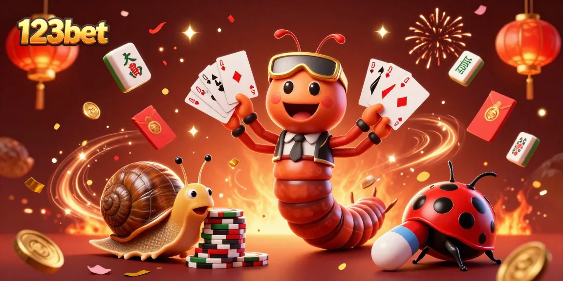 Experience thrilling action at 123bet with a vibrant casino scene featuring colorful characters and game elements.