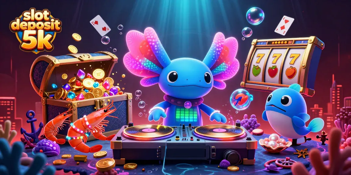 Experience the thrill of slot deposit 5k with dynamic underwater casino visuals featuring vibrant characters.